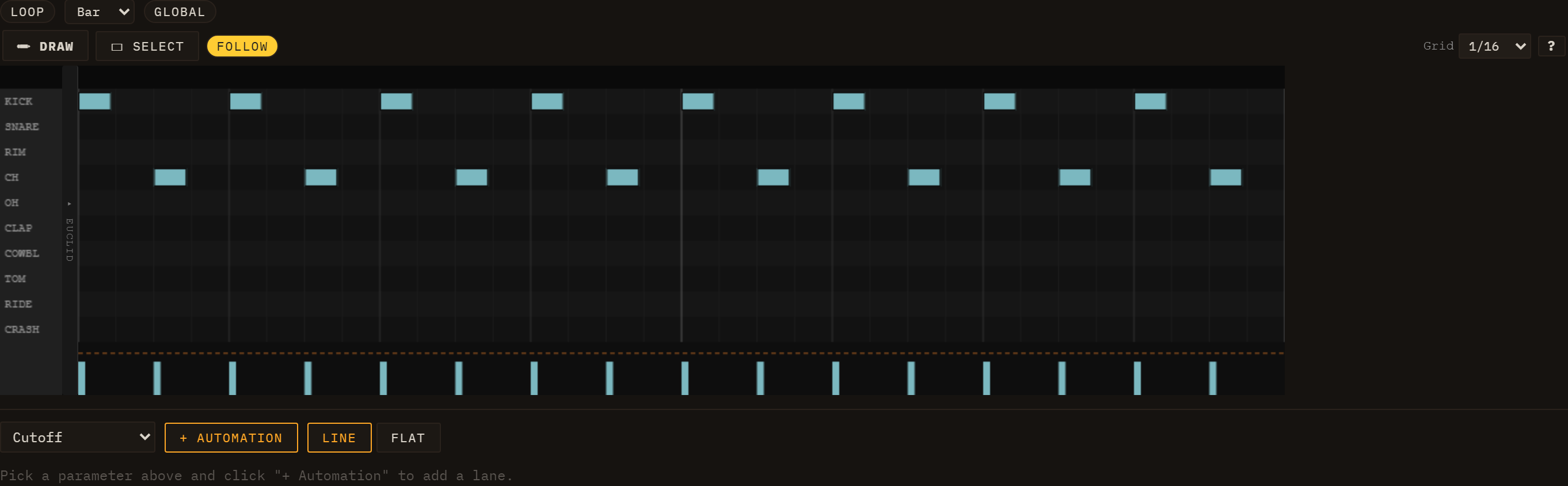 Drum-grid editor