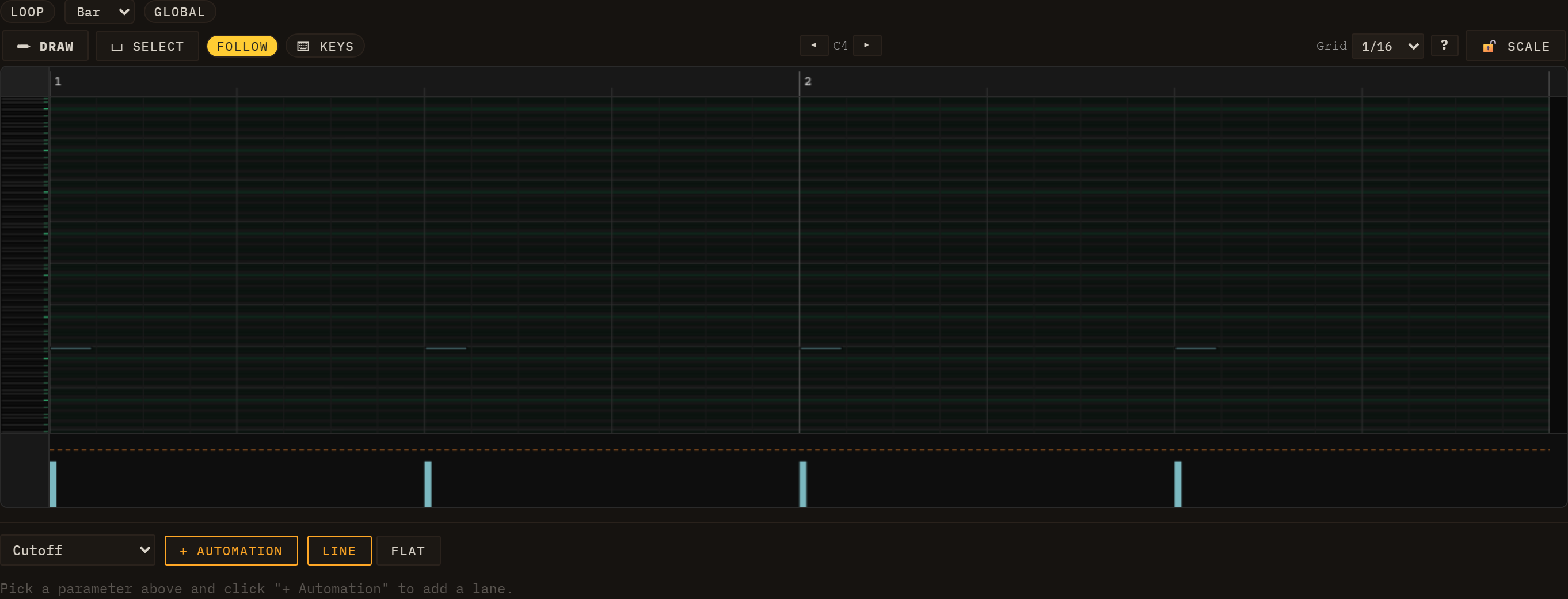 Piano-roll editor