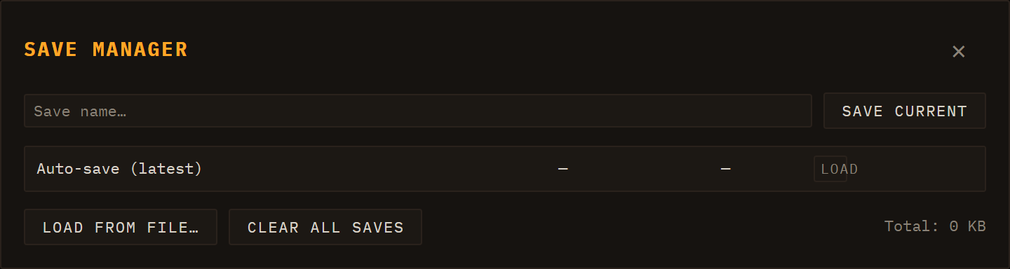 Save Manager dialog